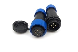 MCCAMSTORE SD20, 4PIN Waterproof Connector, IP67 4 Wire AVAITION Bulkhead Docking Plug Socket, 25A SD20 4 CORE INDUSTRAL Connector (Straight, Docking, 4pin)