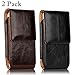 2 Pack 8 Plus Pouch Case, iNNEXT Real Leather Vertical Holster Belt Clip Carrying Case Pouch with Magnetic Closure for 7 Plus/6S Plus 5.5 inch Note 8 (Black & Brown)