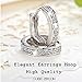 18k Silver Hoop Earrings Crystal Heart Stud Women Round Charming Jewellery Hot