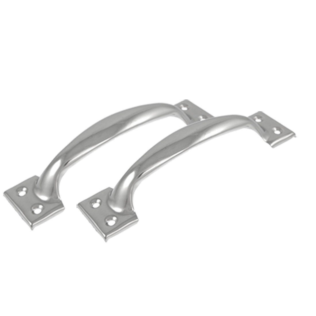 Sourcingmap Bow Shape Silver Tone Polished 5.9" Door Handle 2 Pcs