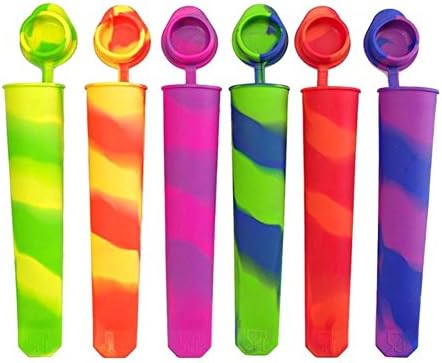 6Pcs Silicone Ice Stick Lolly Pop Makers DIY Ice Cream Mold, BPA Free, Food Grade Material