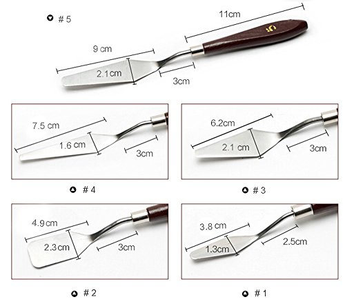 GBSTORE Spatula Palette Knife Painting Mixing Scraper,Set of Pack 5