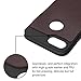 TORUBIA PU Leather Durable Shock Absorption Bumper with 2 Screen Protector for iPhone 7 - Dark Brown