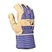 Wells Lamont Heavy Duty Work Gloves with Leather Palm, Medium (Wells Lamont 3300M), Blue/Tan