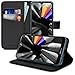 kwmobile Case Compatible with Huawei Y5 (2019) - Wallet Case PU Leather Flip Phone Cover with Card Holder Slots - Black