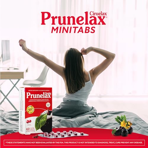 PRUNELAX CIRUELAX REGULAR STRENGTH LAXATIVE MINI TABLETS – OVERNIGHT RELIEF FOR OCCASIONAL CONSTIPATION, SENNA EXTRACT, VEGAN & GLUTEN-FREE, GENTLE RELIEF – 60CT