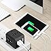 Travel Adapter, HAOZI Universal Travel Adapter - 3 USB + 1 Type C in One Travel Charger with UK/US/AUS/EU Plugs and Socket, International Power Adapter Wall Charger (Black)