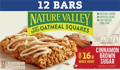 NATURE VALLEY SOFT-BAKED OATMEAL SQUARES, CINNAMON BROWN SUGAR, 12 CT
