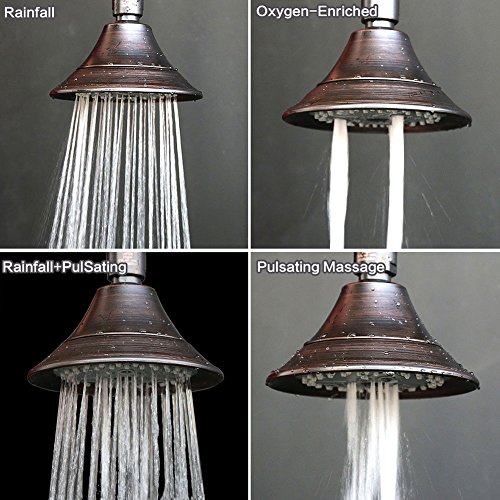 Ultra-Luxury Oil Rubbed Bronze ShowerHead,BOPai High Pressure Venetian Shower head,Wall Mount Copper Adjustable Ball with Removable Flow Restrictor - Thumbnail 4