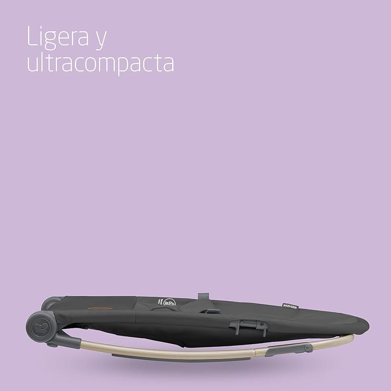 A Cadeira de Baloiço para Bebé, aproximadamente de 0 a 2 anos, de 0 a 12 kg, Ultra-compacta Dobrável, Leve, 2 Posições Reclinadas, Portátil, com Tecidos 100% Reciclados, Além do Grafite