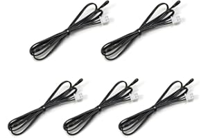 KOKISO 10K 3950 Ohm NTC Thermistor Temperature Sensor Probe,1% Precision Cable Length 1M with XH2.54-2P Plug for Air Conditioner (Pack of 5)