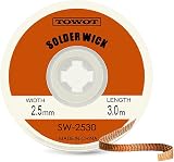 TOWOT Solder Wick Desoldering Wick SW-2530 0.10'' x 9.8' 3 Pcs Copper Braided view 2