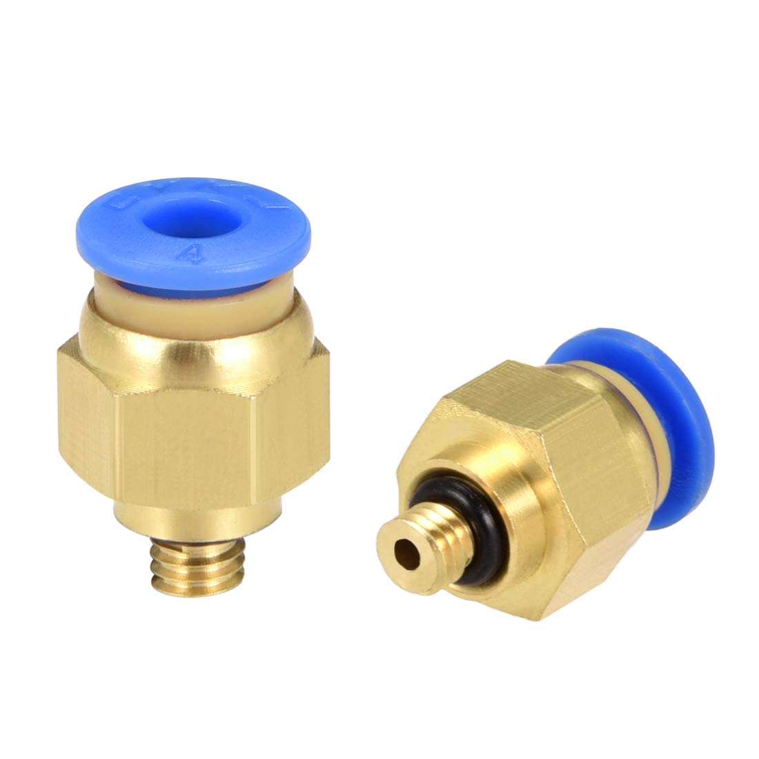 sourcing map Straight Pneumatic Push to Quick Connect Fittings M5 Male x 4mm Tube OD 2pcs