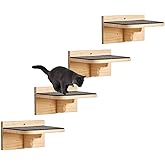SHENGOCASE 4-Pack 25 x 18cm Large Cat Wall Steps Shelf Shelves, Cat Wall Furniture, Wall Mounted Cat Stairs Cat Perch