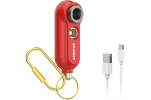 ASWAYKE 125dB Rechargeable Bear Horn,IPX5 Waterproof & LED Flashlight Bear Deterrent Device for Hiking, Camping, Outdoor Survival-Red