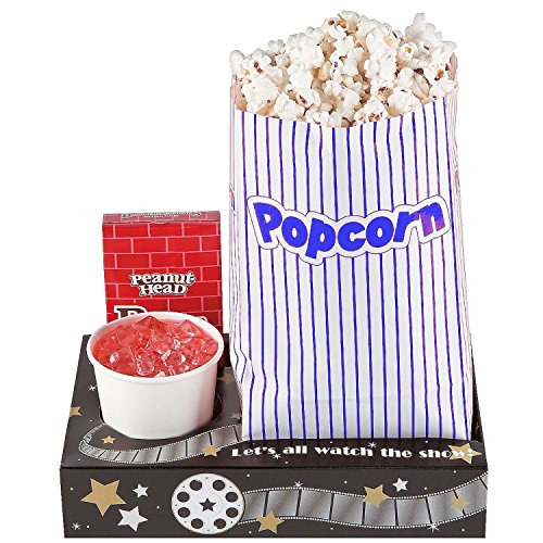 Movie Night Snack Trays Holds Popcorn, Drink and Candy Set of 12