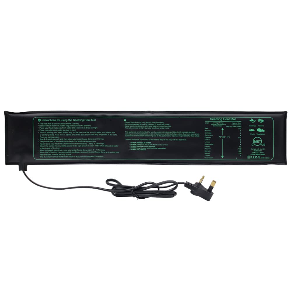 Seedling Heat Mat, Waterproof Hydroponic Heating Pad Warm Germination Heating Pad for Propagation Germination Tray Hydroponic Greenhouse Incubation Terrarium Amphibian Reptile Heat Mat(7W)