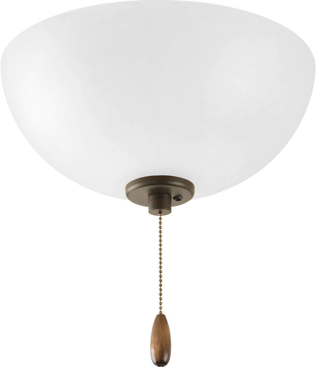 Best Progress Lighting Bravo Collection 3-Light Antique Bronze Ceiling Fan Light