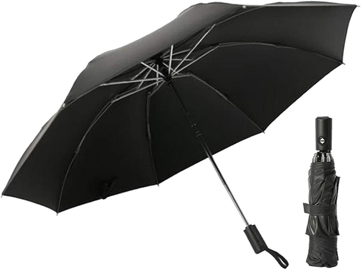 Amazon.co.jp： 折りたたみ傘 ワンタッチ自動開閉 逆さ傘 ブラック 晴雨兼用 210T高密度PG布 軽量 遮光遮熱 UVカット 紫外線遮断 耐風撥水 8本骨 グラスファイバー