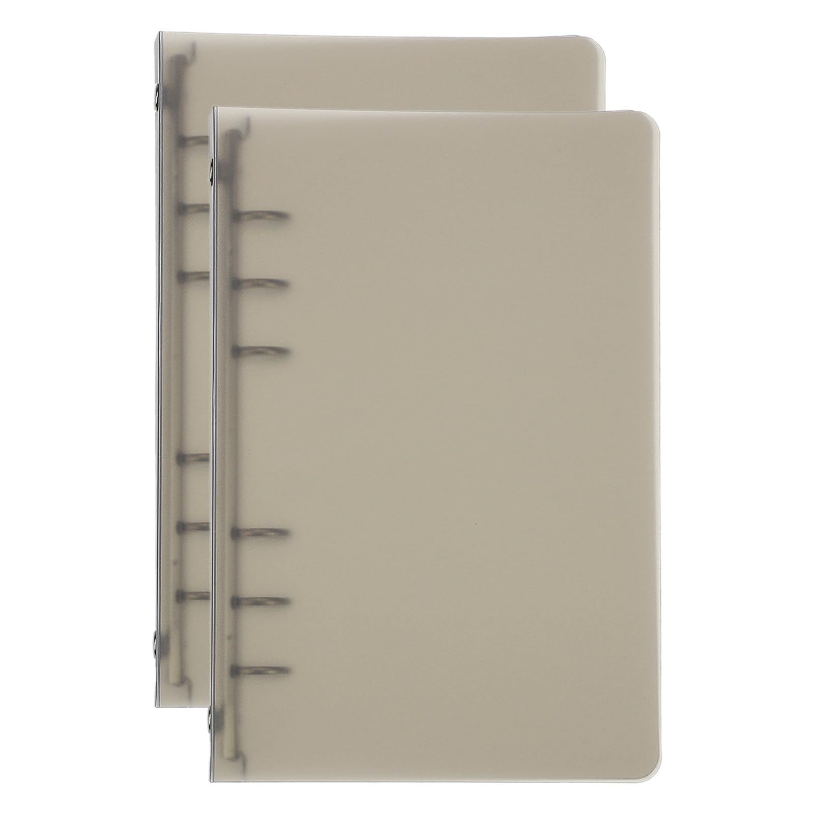 Patikil A6 Binder Cover, 2 Pcs PP 6 Ring Loose Leaf Protector, Brown