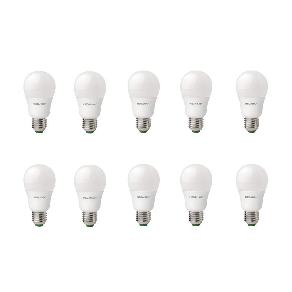 10 Pack x Megaman 143374 Opal LED 9.5W GLS Style Light Bulb E27 ES 6500K Daylight White 15000 Hours Life