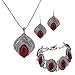 YAZILIND Jewelry Sets Silver Plated Retro Gemstone Claw Flower Pendant Necklace Drop Earrings Bracelet