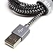 Braided Lightning USB Cable with Aluminum Housing Color: Black/White
