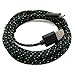 NYKKOLA Universal Micro USB 3Meters 10feets Colorful Fabric Braided Data Cable Micro USB Data Sync Cable Charger Charging Cord For Android Samsung Galaxy S2 S3 S4 Note 2 HTC (1 Black)