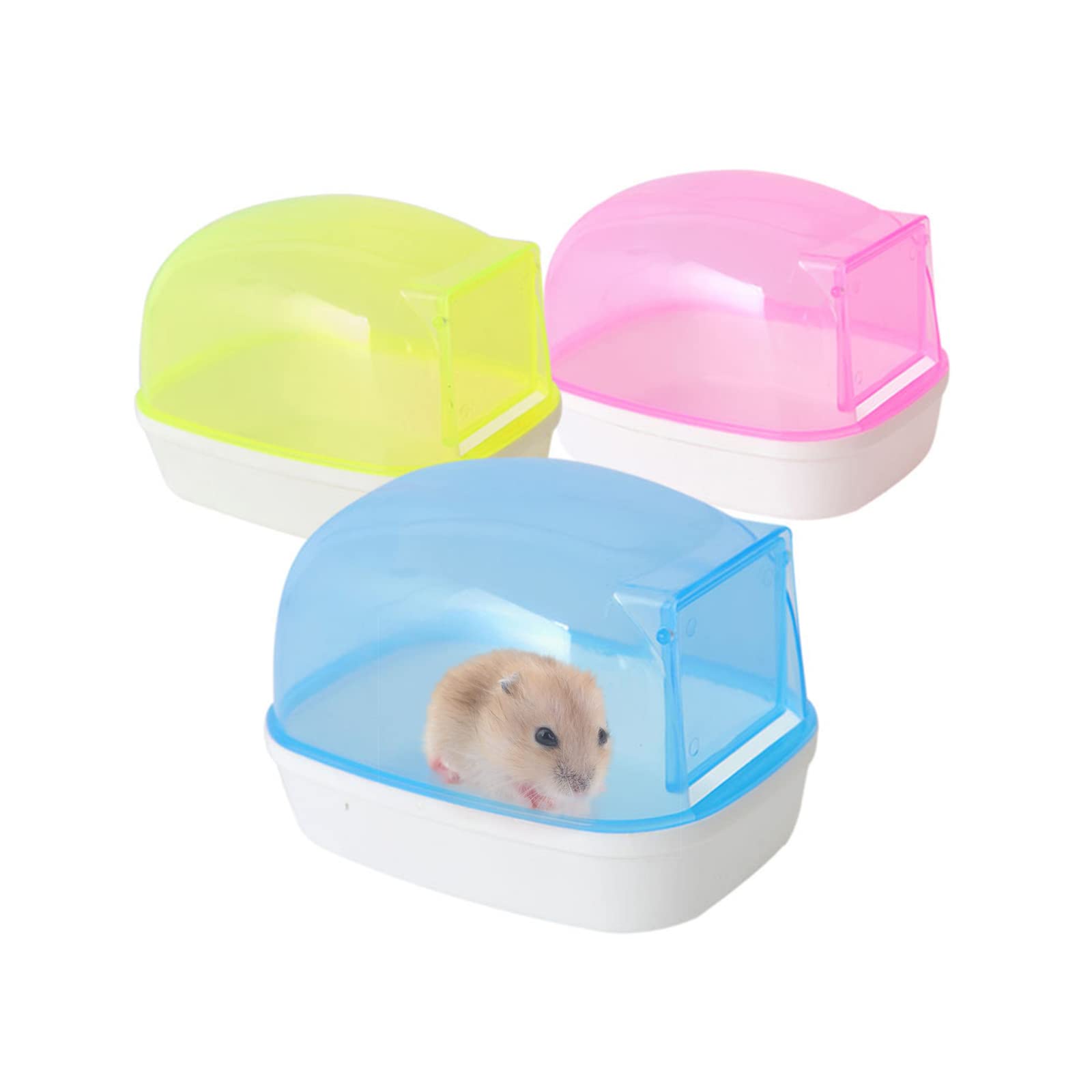 BAISENJF Hamster Sand Bath Box Plastic Sand Bath Container Gerbil Sand Tub for Small Pet Hamster Chinchilla Rabbit Digging Box (Random Color)