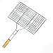 BBQ WINJ Barbecue Basket Folding for Roast BBQ Portable Grilling Basket with Wood Handle for Fish,Vegetables, Steak,Shrimp?Chicken Wings.