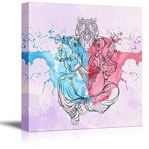 signwin Canvas Wall Art Tribal Elephant Splash-Ink Effect...