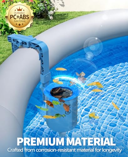 LanOcean Skimmer Piscine Hors Sol, Kit de Skimmer de Surface Suspendable et Réglable en Hauteur, Skimmers Piscine Tubulaire avec Panier de Filtre Amovible pour Piscines Hors Sol et Piscines Gonflables