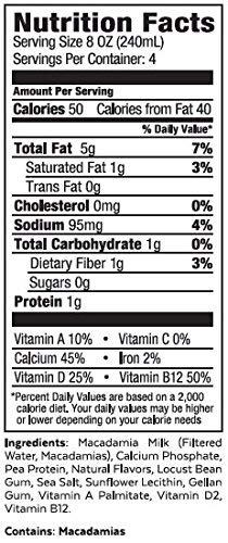 Milkadamia Unsweetened Macadamia Milk (32 oz., 2 Count) - Keto, Dairy Free, Vegan, Sugar Free