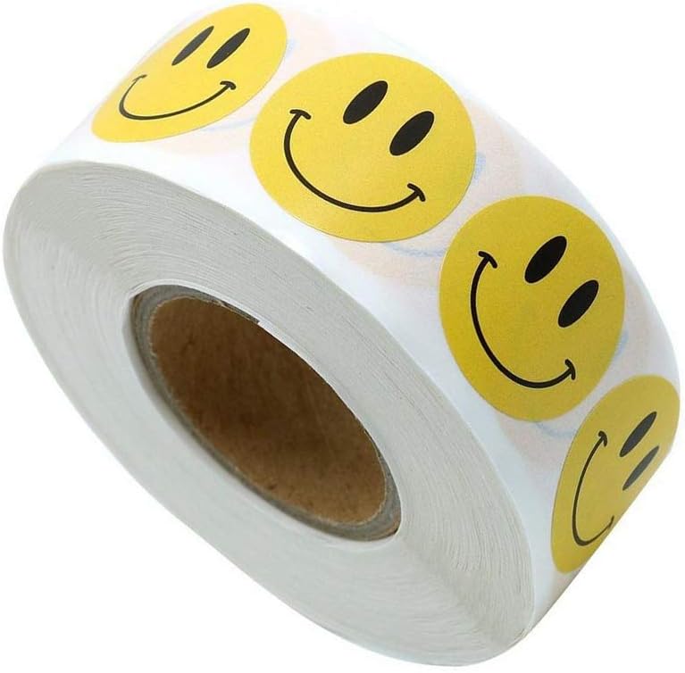 500 Smiley Aufkleber Gelb - Lustige Gesichter Sticker Für Sammelalben & Schulbelohnungen
