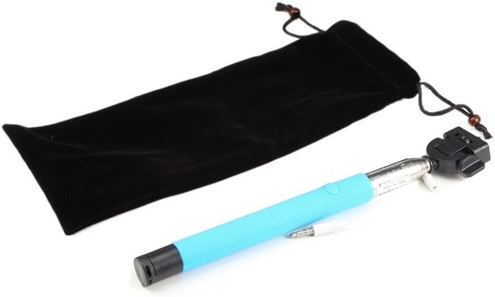 Selfie Stick Monopod Handheld Self-Portrait Extendable iPhone Samsung Holder Smartphone Wired 6 Phone 5s Cellphone Wire Android Lg with Bag (Blue)