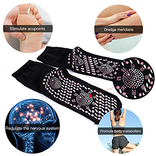 Magnetic Socks, Self Heating Socks, Magnetic Therapy Socks, Magnetic Compression Socks, Magnetic Tourmaline Socks Comfortable Breathable Massage Anti-Freezing Warm Foot Socks Outdoor, Black - Thumbnail 5