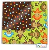 Funkins Cloth Napkin/Placemat for Kids: Animal Crackers, Monkeys