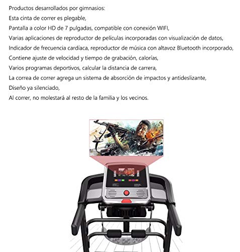 Fitness-Club-Professional-treadmill-Folding-Walking-machines-Load-120kg-Compatible-WiFi-Exercise-Bike-7-Inch-Touch-Screen-Color-Computer-Black