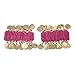BellyLady Belly Dance Wrist Ankle Cuffs Bracelets, Halloween Costume Accessory-Red
