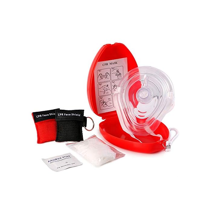 ASA TECHMED Medical First Aid CPR Mask for Adult/Kids Pocket Resuscitator with One-way valve — Hard Case with Wrist…
