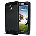 ULAK Galaxy S4 Case, S4 Case - Hybrid Slim Hard Back Case Cover Rubber Bumper 2in1 Rigid Plastic Shell + TPU Daul Layer w/Card Storage for Samsung Galaxy S4 I9500 (Black/Black)