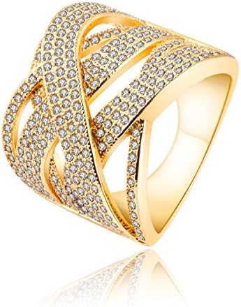 Faenlior Twist Wide Band Retro Vintage and Fashion Chunky Cocktail Rings (Available in Gold and Silver)
