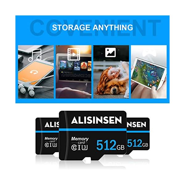 Micro-SD-Karte, 512 GB, TF-Karte, Klasse 10, High Speed, mit SD-Kartenadapter für Nintendo Switch – Bild 4
