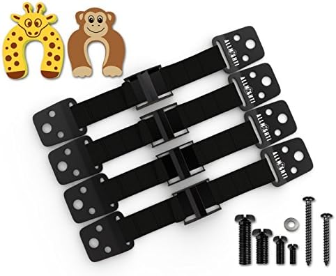 Anti Tip Heavy Duty Metal TV Straps and Furniture Anchors Kit To Prevent Children From Tip Over Incidents, Hardware Included (4 Straps)
