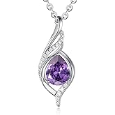 yoalincy Birthstone Necklaces for Women Infinity Pendant S925 Sterling Silver Teardrop Pendant Necklace Anniversary Birthday Gifts for Women Wife Christmas Gifts for Her Mom Lady