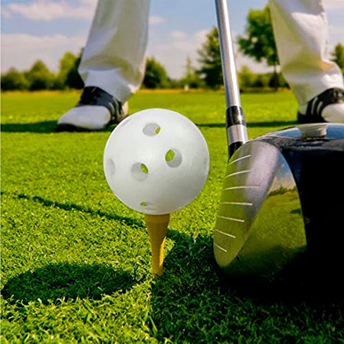 50 Packs Practice Golf Balls Limited Flight Golf Balls 40mm Hollow Plastic Golf Training Balls Colored Airflow Golf Balls for Swing Practice Driving Range Home Use Indoor (H01)