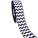 50yd 1-1/2" White Chevron Pattern Printed Grosgrain Ribbon for Hairbow (Navy Blue)