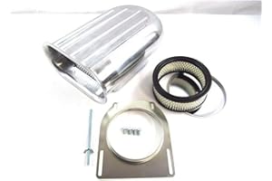 212 Main Aluminum Hilborn Style 5 Finned Hood Air Scoop Kit with Single 4 BBL Carb, Polished