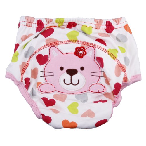 1pc Baby Girl Boy Pee Potty Training Pants Washable Cloth Diaper Nappy Underwear (L(fit for 12-24months), Cute cat)
