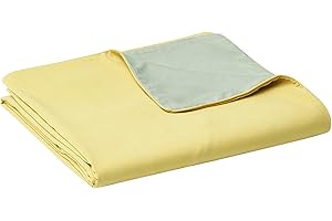 YnM Cotton/Polyester Duvet Cover for Weighted Blankets (Yellow/Green Reversible, 60''x80'')